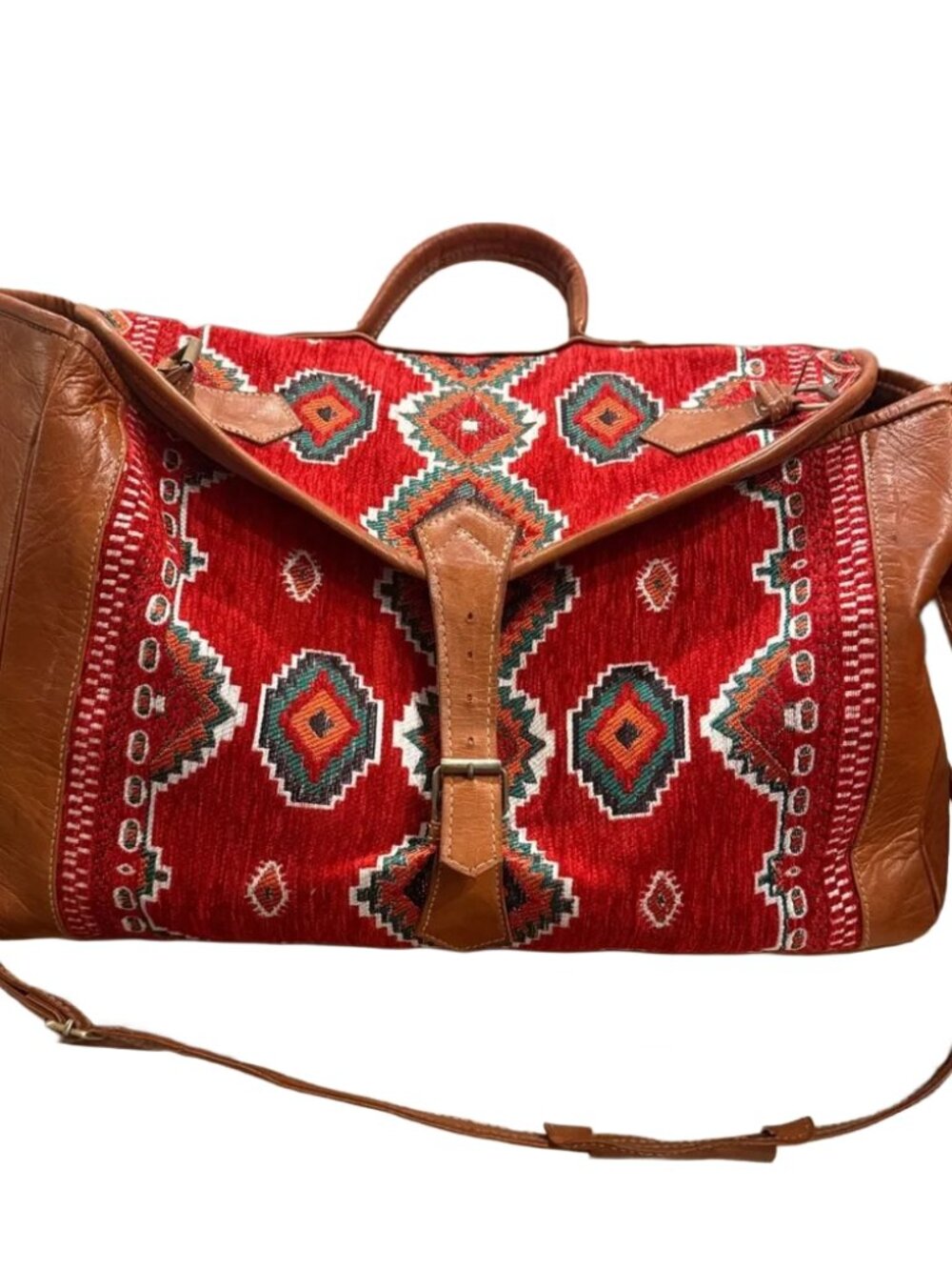 kilim Duffle bag - Carpet Leather Weekender